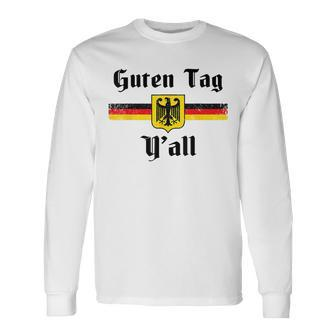 Oktoberfest German Flag Eagle Prost Guten Tag Y'all Fun Long Sleeve T-Shirt | Mazezy