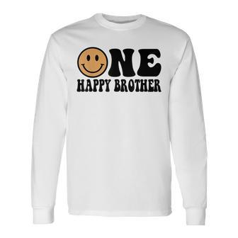 One Happy Dude 1St Birthday One Cool Brother Matching Long Sleeve T-Shirt | Mazezy
