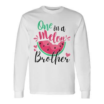 One In A Melon Brother Summer Birthday Party Matching Long Sleeve T-Shirt T-Shirt | Mazezy
