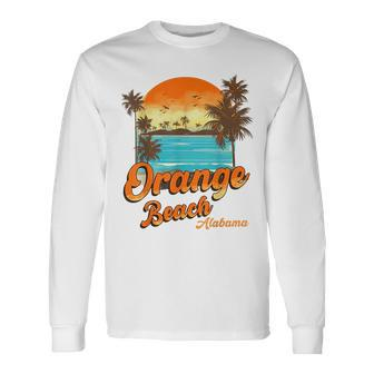 Orange Beach Alabama Summer Vacation Sunset Palm Trees Orange Long Sleeve T-Shirt T-Shirt | Mazezy