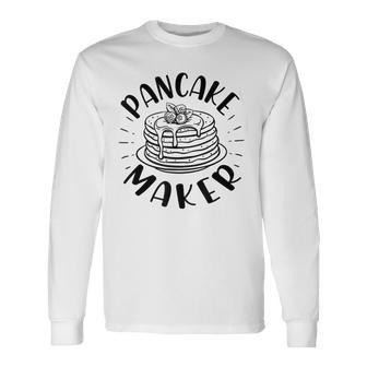 Pancake Maker Dad And Kid Pancake Dad Son Matching Long Sleeve T-Shirt T-Shirt | Mazezy