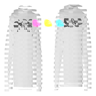 Pansexual Pride Subtle Pan Pride Flag Birds Pan Flag Colors Long Sleeve T-Shirt | Mazezy