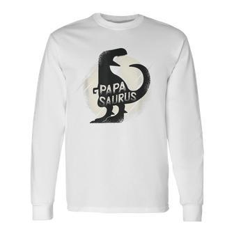 Papasaurus Papa Dinosaur Fathers Day For Daddy Long Sleeve T-Shirt T-Shirt | Mazezy