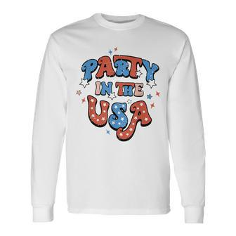 Party In The Usa American Flag 4Th Of July Long Sleeve T-Shirt T-Shirt | Mazezy