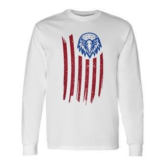 Patriotic Eagle July Fourth 4Th Of July American Flag Long Sleeve T-Shirt | Mazezy