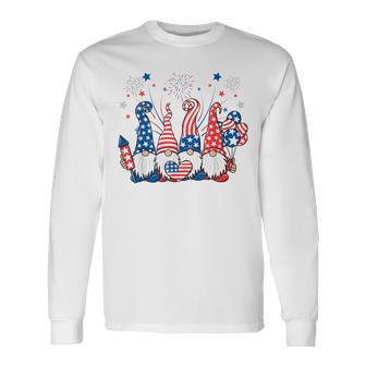 Patriotic Gnomes Fireworks Usa Independence Day 4Th Of July Long Sleeve T-Shirt T-Shirt | Mazezy