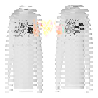 Peace Love Thanksgiving Turkey Heart Orange Halloween Outfit Orange Halloween Long Sleeve T-Shirt | Mazezy