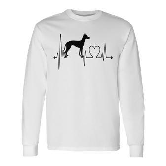 Peruvian Inca Orchid Dog My Heartbeat Ekg Dogs Are My Cardio Long Sleeve T-Shirt | Mazezy