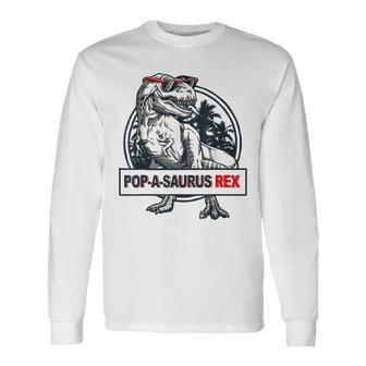 Popasaurus Rex Papa Grandpa Pregnancy Long Sleeve T-Shirt T-Shirt | Mazezy