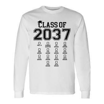 Pre-K Class Of 2037 First Day School Grow With Me Graduation Long Sleeve - Seseable