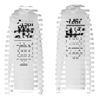 Pre-K Class Of 2037 First Day School Grow With Me Graduation Long Sleeve - Seseable