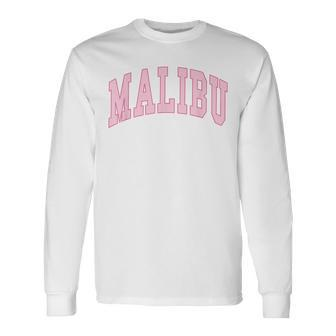 Preppy Varsity Pink Malibu California Classic Long Sleeve T-Shirt T-Shirt | Mazezy