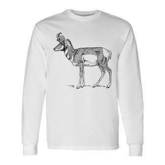 Pronghorn Antelope Long Sleeve T-Shirt | Mazezy