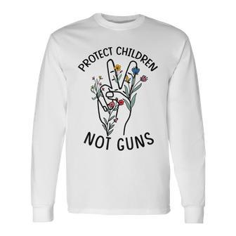 Protect Children Not Guns End Gun Violence Anti Gun Orange Long Sleeve T-Shirt T-Shirt | Mazezy