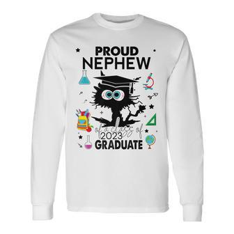 Proud Nephew Of A Class Of 2023 Graduate Black Cat Long Sleeve T-Shirt T-Shirt | Mazezy