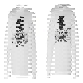 Pug Weightlifting Standard Long Sleeve T-Shirt - Monsterry