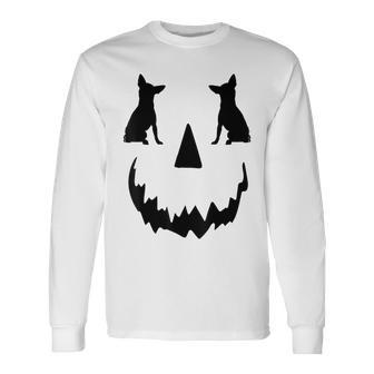 Pumpkin Chihuahua Halloween Long Sleeve T-Shirt - Seseable