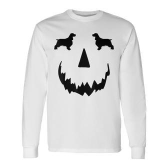 Pumpkin English Springer Spaniel Halloween Long Sleeve T-Shirt | Mazezy