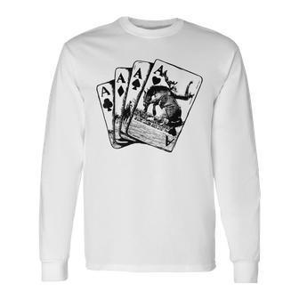 Punchy Cowboy Horsing Playing Cards Western Cowboy Rodeo Long Sleeve - Seseable