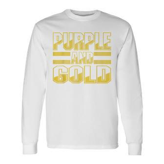 Purple & Gold Game Day Group For High School Football Long Sleeve - Seseable