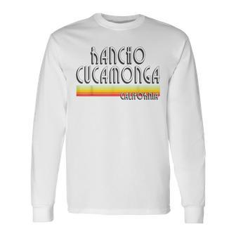 Rancho Cucamonga California T Retro Ca Lines Long Sleeve T-Shirt | Mazezy