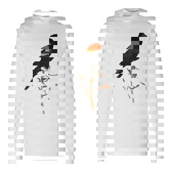 Red-Winged Blackbird For Birdwatchers Long Sleeve T-Shirt | Mazezy