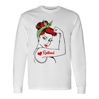 Redhead Strong I Ginger Red Hair Long Sleeve T-Shirt | Mazezy