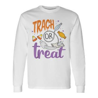 Respiratory Therapist Halloween Trach Or Treat Pulmonary Long Sleeve T-Shirt - Seseable