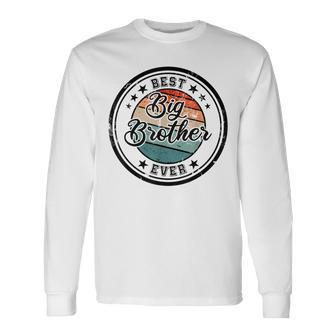Retro Best Big Brother Ever Big Brother Long Sleeve T-Shirt - Seseable
