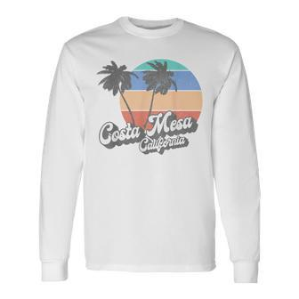 Retro Costa Mesa California Ca Vintage Beach Surf Long Sleeve T-Shirt | Mazezy