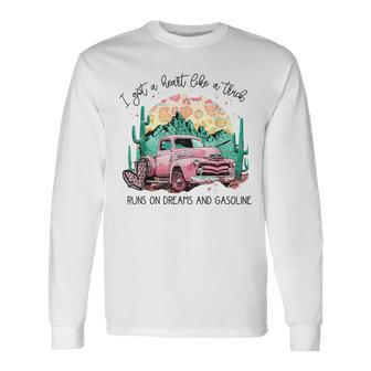 Retro Desert Truck Got A Heart Like A Truck Western Country Long Sleeve T-Shirt | Mazezy