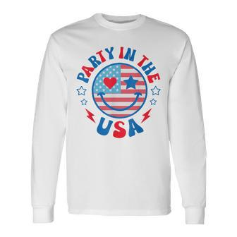 Retro Party In The Usa 4Th Of July America Patriotic Long Sleeve T-Shirt T-Shirt | Mazezy
