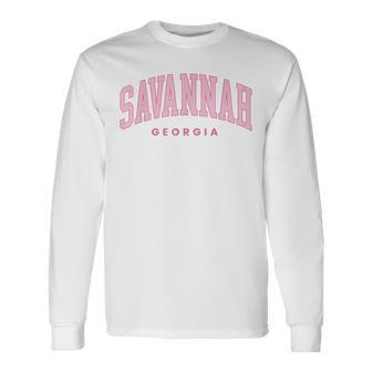 Retro Savannah Georgia Vintage Preppy Throwback Girls Kid Long Sleeve T-Shirt | Mazezy