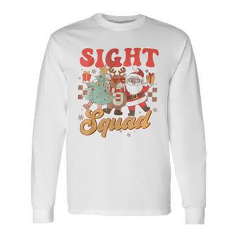 Retro Sight Squad Christmas Ophthalmologist Vision Squad Long Sleeve T-Shirt | Mazezy