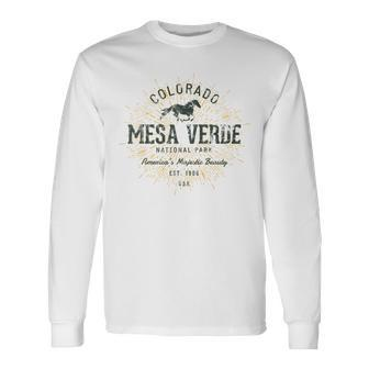 Retro Style Vintage Mesa Verde National Park Long Sleeve T-Shirt | Mazezy