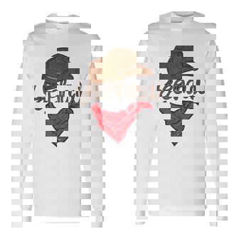 Retro Yee Haw Howdy Rodeo Western Country Southern Cowgirl Rodeo Long Sleeve T-Shirt T-Shirt | Mazezy
