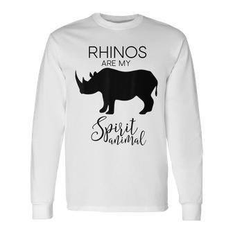 Rhino Rhinoceros Spirit Animal J000470 Long Sleeve T-Shirt | Mazezy