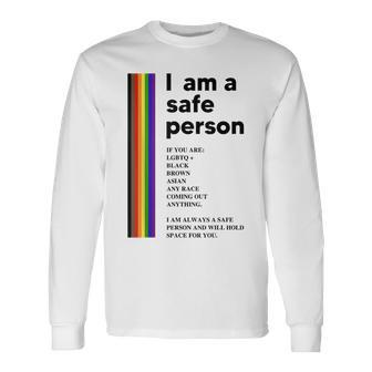I Am A Safe Person Ally Lgbt Proud Gay Lesbian Lgbt Month Long Sleeve T-Shirt T-Shirt | Mazezy