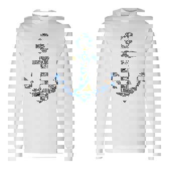 Sailors Anchor Boat Lighthouse Ship Wheel Long Sleeve T-Shirt T-Shirt | Mazezy