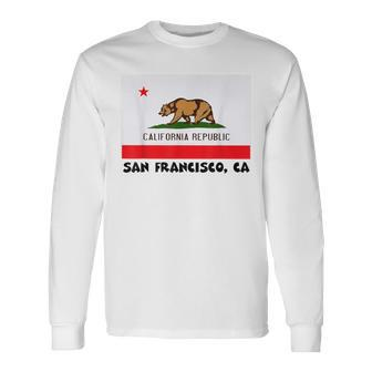 San Francisco California Usa Flag Souvenir Long Sleeve T-Shirt | Mazezy