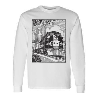 Santa Fe New Mexico Vintage Train Model Railway Locomotive Long Sleeve T-Shirt | Mazezy