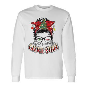 Santa's Favorite Office Staff I Love Being A Educator Love Long Sleeve T-Shirt - Monsterry
