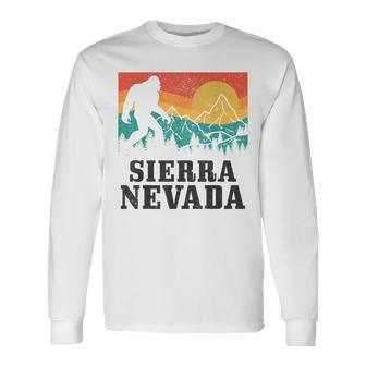 Sierra Nevada Bigfoot California Mountains Vintage Hiking Long Sleeve T-Shirt T-Shirt | Mazezy
