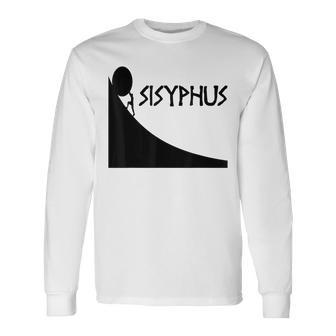 Sisyphus Greek Mythology Ancient Greece Graphic Long Sleeve T-Shirt | Mazezy