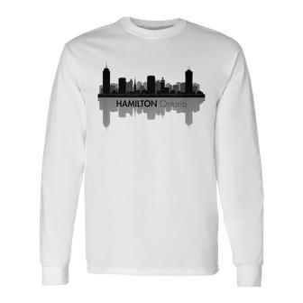 Skyline Of Hamilton Ontario City Pride Skyline Long Sleeve T-Shirt T-Shirt | Mazezy