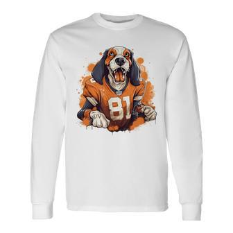 Smokey Coonhound Dog Tennessee Orange Long Sleeve T-Shirt | Mazezy