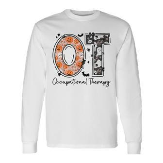 Spooky Occupational Therapy Therapist Halloween Ota Ot Long Sleeve T-Shirt - Monsterry AU