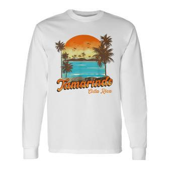 Tamarindo Costa Rica Beach Summer Vacation Sunset Palm Trees Costa Rica Long Sleeve T-Shirt T-Shirt | Mazezy