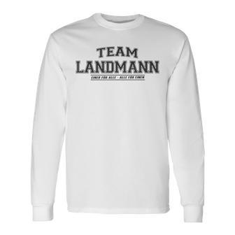 Team Landmann Proud Last Name Long Sleeve T-Shirt T-Shirt | Mazezy AU