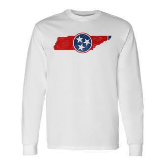 Tennessee Flag Tn Pride State Map Nashville Memphis Long Sleeve T-Shirt T-Shirt | Mazezy
